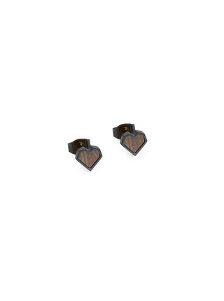 Náušnice s dřevěným detailem BeWooden Apis Nox Earrings Heart
