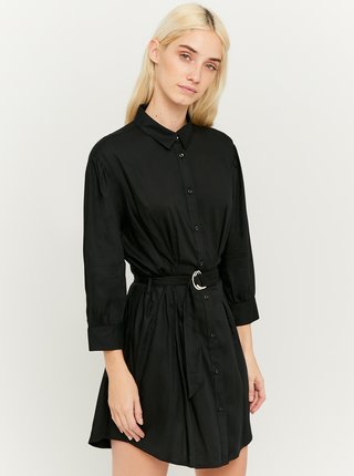 Čierne košeľové šaty s opaskom TALLY WEiJL
