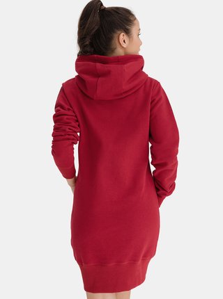 Červené dámske mikinové šaty s kapucou SAM 73
