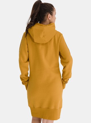Žlté dámske mikinové šaty s kapucou SAM 73