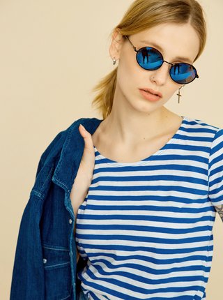 Bílo-modré dámské pruhované tričko ZOOT Baseline Amber