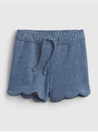 Modré holčičí dětské kraťasy scalloped pull-on shorts