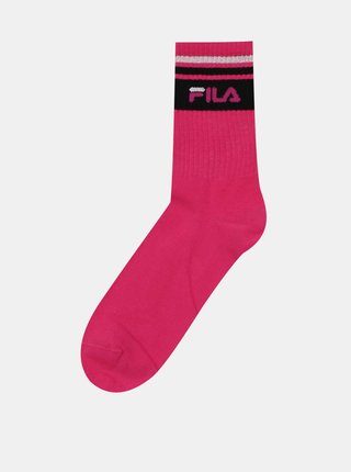 Sada troch párov dámskych ponožiek v čiernej a ružovej farbe FILA