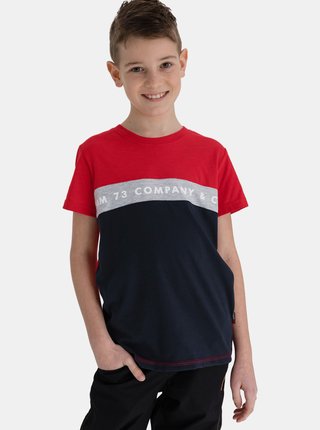 Modro-červené chlapčenské tričko s nápisom SAM 73