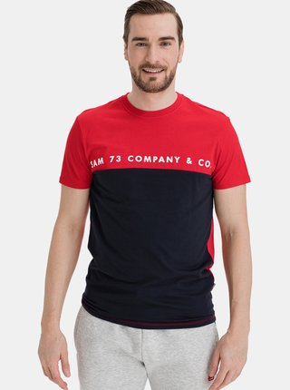 Modro-červené pánské tričko SAM 73