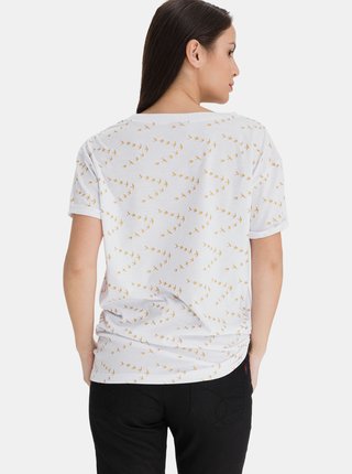 Bílé dámské vzorované volné tričko SAM 73