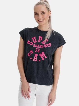 Tmavošedé dámske tričko s potlačou SAM 73