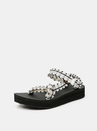 Černo-bílé dámské kostkované sandály Teva
