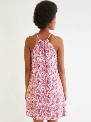 Fialové kvetované šaty Trendyol
