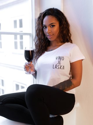 Bílé dámské tričko ZOOT Original Víno je láska