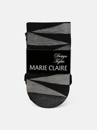 Černé vzorované punčochové kalhoty Marie Claire