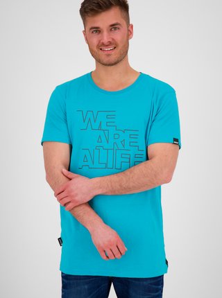 Modré pánske tričko s potlačou Alife and Kickin