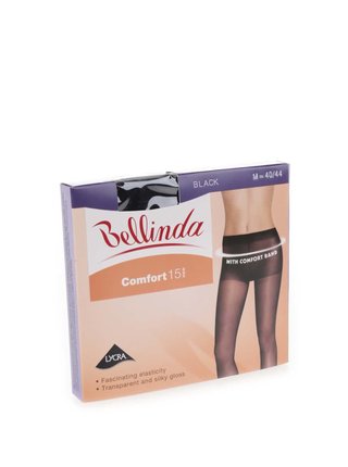 Černé punčochové kalhoty s širokým lemem v pase Bellinda Comfort 15 DEN