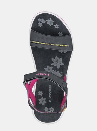 Tmavomodré dámske kvetované sandále LOAP