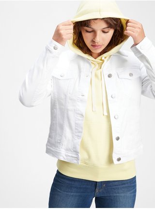 Bílá dámská džínová bunda icon denim jacket with Washwell