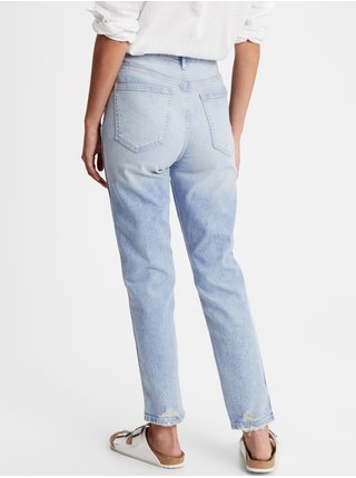 Modré dámské džíny high rise distressed cigarette jeans with Washwell