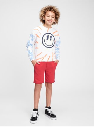 Červené klučičí dětské kraťasy GAP Logo pull-on shorts