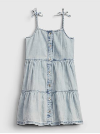 Modré holčičí dětské šaty denim acid tiered dress