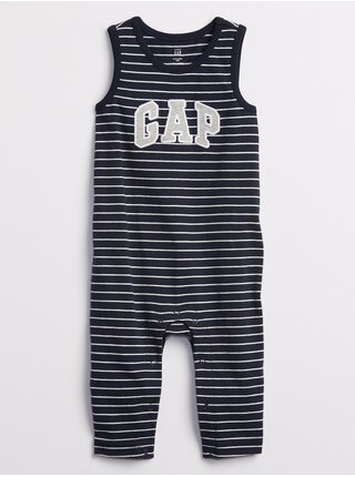 Modrý klučičí baby overal GAP Logo stripe one-piece