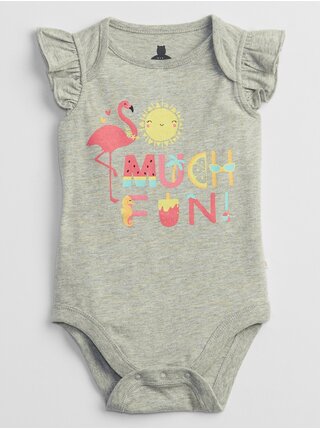 Šedé holčičí baby body mix and match graphic bodysuit