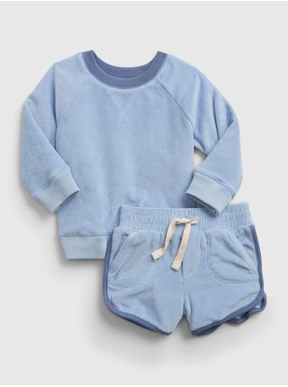 Modrý klučičí baby set knit outfit