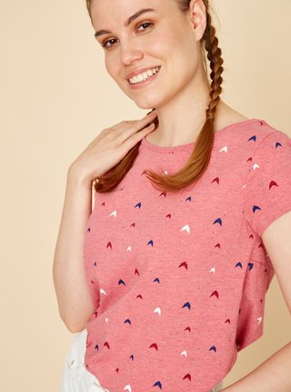Růžové dámské vzorované tričko ZOOT.lab Raquel
