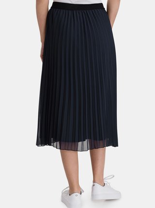 Tmavomodrá dámska plisovaná midi sukňa SAM 73