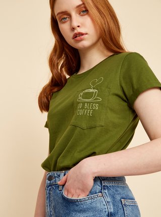Zelené dámske tričko s potlačou ZOOT Baseline Braulia