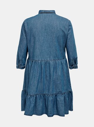 Modré rifľové košeľové šaty ONLY CARMAKOMA