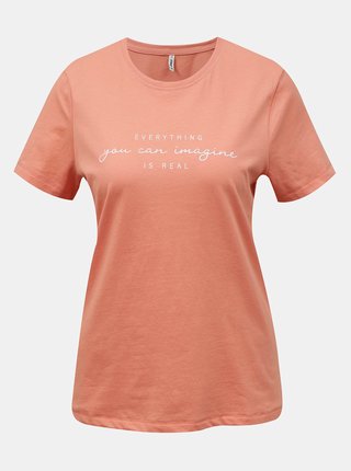 Koralové tričko s nápisom ONLY Ava