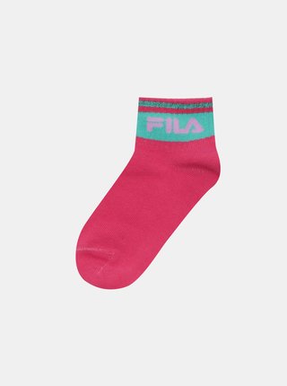 Sada tří párů holčičích ponožek v zelené a růžové barvě FILA