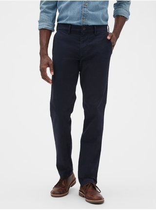 Modré pánské kalhoty essential khakis in straight fit with GapFlex