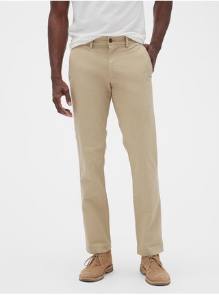Béžové pánské kalhoty essential khakis in straight fit with GapFlex