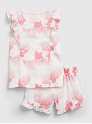Bílé holčičí dětské pyžamo 100% recycled floral flutter pj set