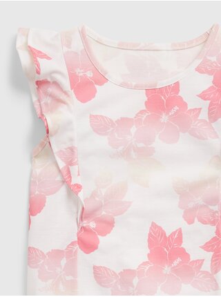 Bílé holčičí dětské pyžamo 100% recycled floral flutter pj set