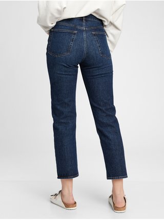 Modré dámské džíny GAP high rise cheeky straight jeans with Washwell