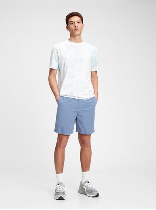 Modré pánské kraťasy 7 easy linen shorts with e-waist 