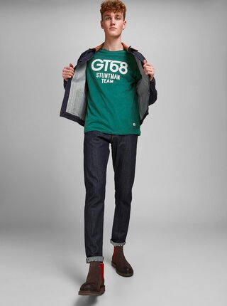 Zelené tričko s potlačou Jack & Jones Enrique