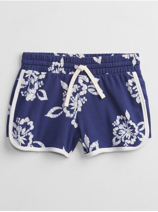 Modré holčičí dětské kraťasy graphic pull-on shorts GAP