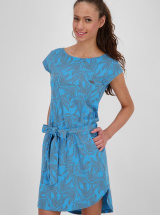 Modré dámske kvetované šaty s vreckami Alife and Kickin