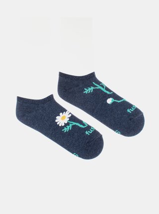 Modré vzorované nízke ponožky Fusakle Margaritas