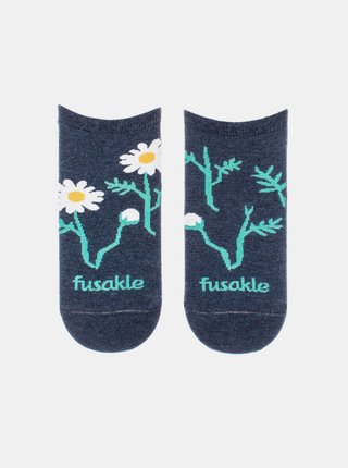 Modré vzorované nízke ponožky Fusakle Margaritas