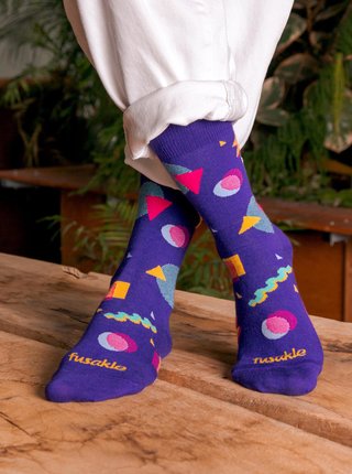 Fialové vzorované ponožky Fusakle