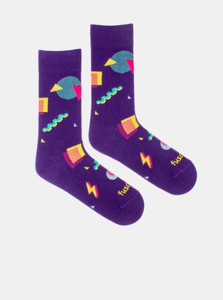 Fialové vzorované ponožky Fusakle 