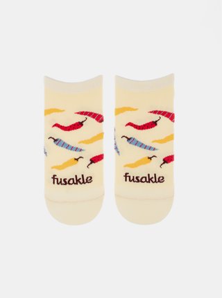 Krémové vzorované nízke ponožky Fusakle Pálí