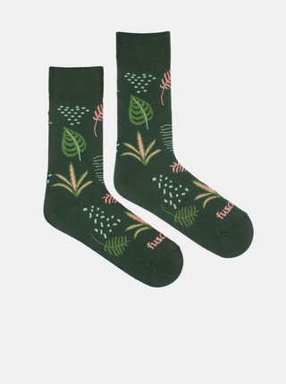 Zelené vzorované ponožky Fusakle Izbáče