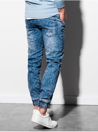 Modré pánské kalhoty Ombre Clothing  P933