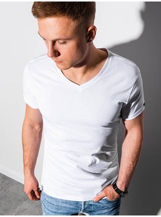 Bílé pánské basic tričko Ombre Clothing S1369 basic basic