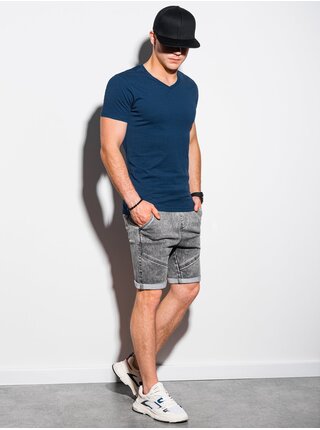 Tmavě modré pánské basic tričko Ombre Clothing S1369 basic basic