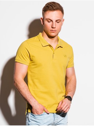 Žluté pánské basic polo tričko Ombre Clothing S1374 basic basic